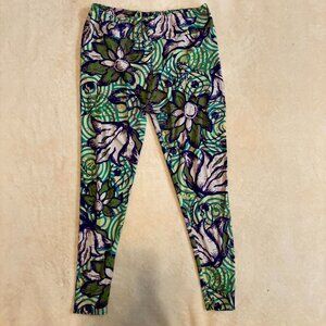 LuLaRoe OS Leggings – Floral Abstract Multicolor Buttery Soft